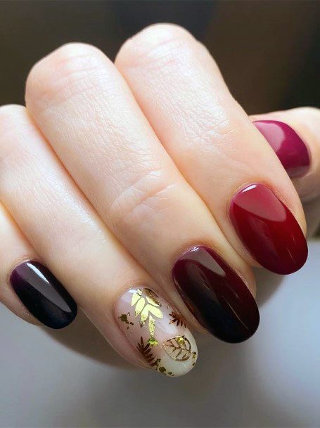 Ravishing Maroon And Black Nail On Female