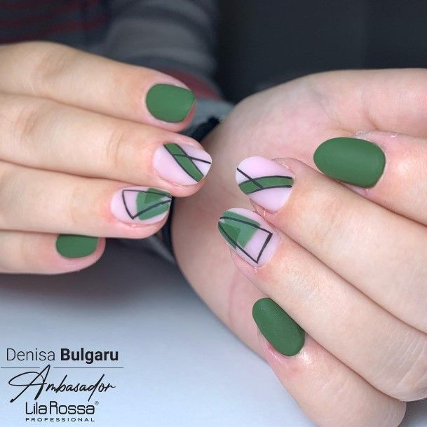 Ravishing Matte Green Nail On Female