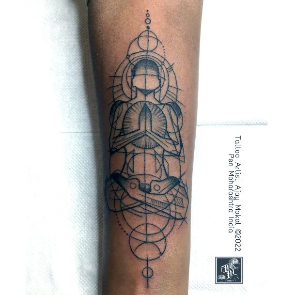 Ravishing Meditation Tattoo On Female