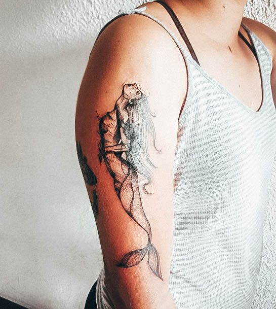 Ravishing Mermaid Tattoo On Female