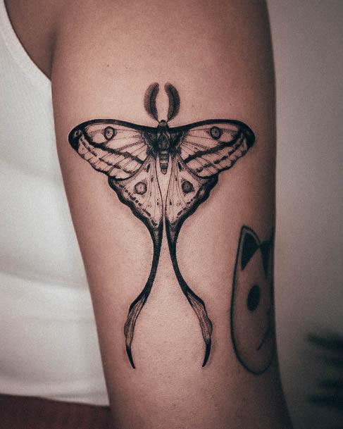 Ravishing Moth Tattoo On Female