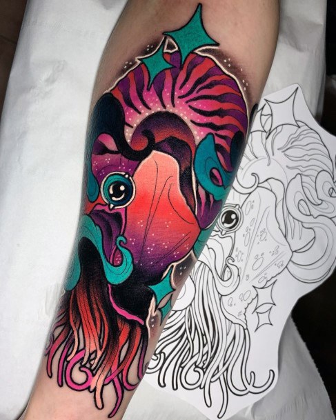 Ravishing Nautilus Tattoo On Female