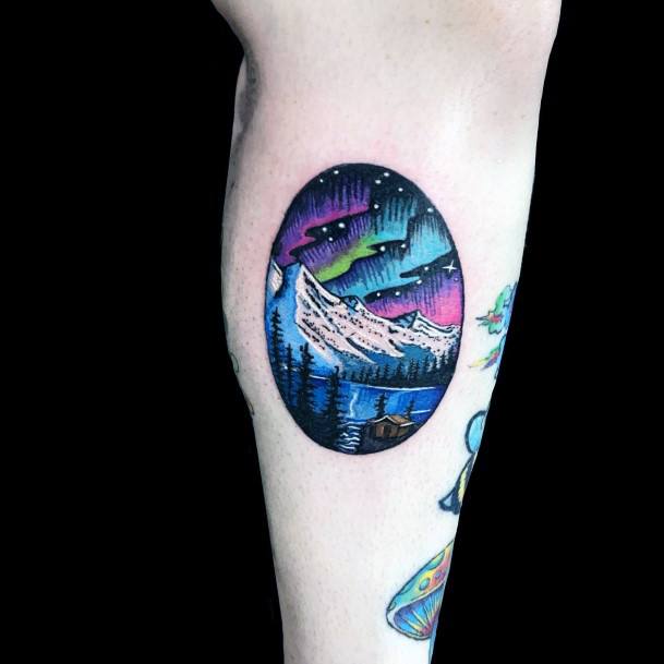 Ravishing Northern Lights Tattoo On Female