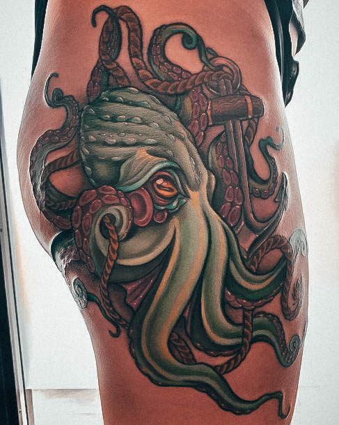 Ravishing Octopus Tattoo On Female