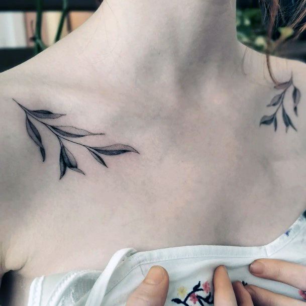 Ravishing Olive Branch Tattoo On Female