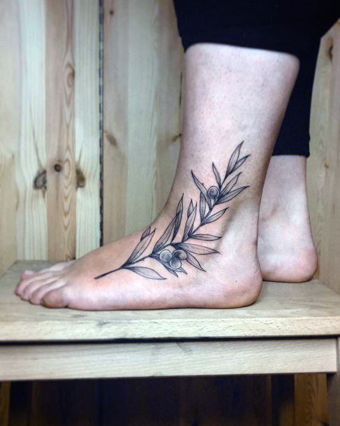 Ravishing Olive Tree Tattoo On Female