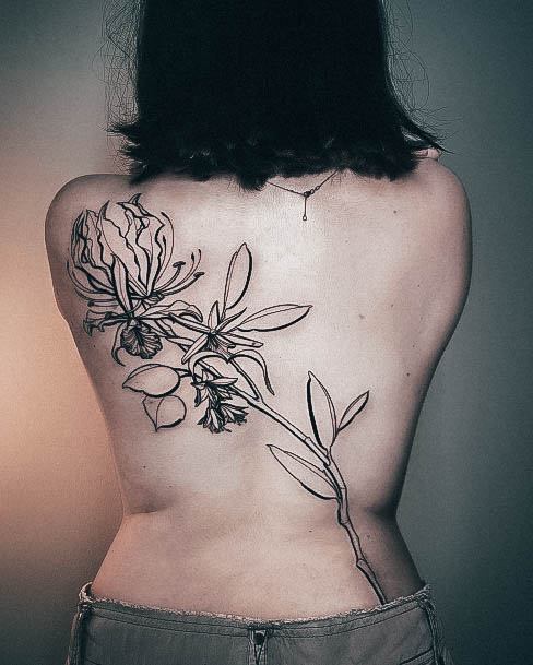 Ravishing Orchid Tattoo On Female