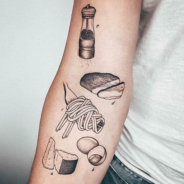 Ravishing Pasta Tattoo On Female