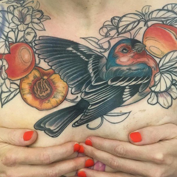 Ravishing Peach Tattoo On Female