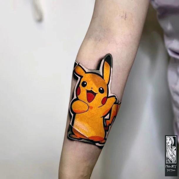 Ravishing Pikachu Tattoo On Female