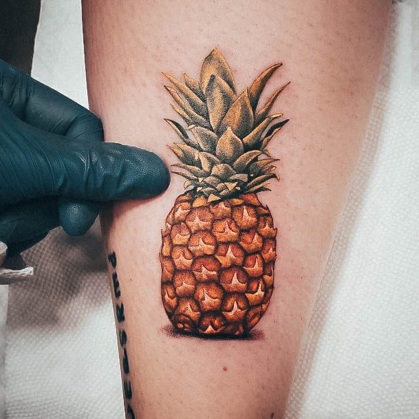 Ravishing Pineapple Tattoo On Female