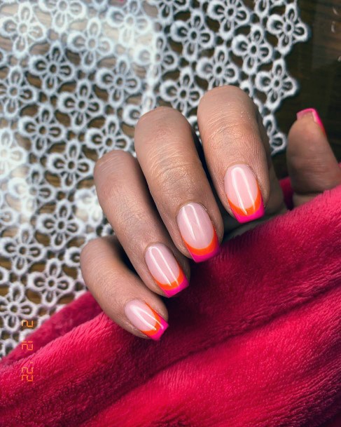 Ravishing Pink And Orange Nail On Female