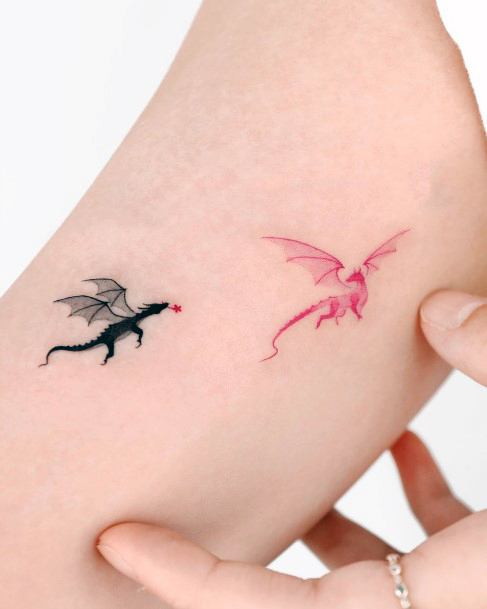 Ravishing Pink Tattoo On Female