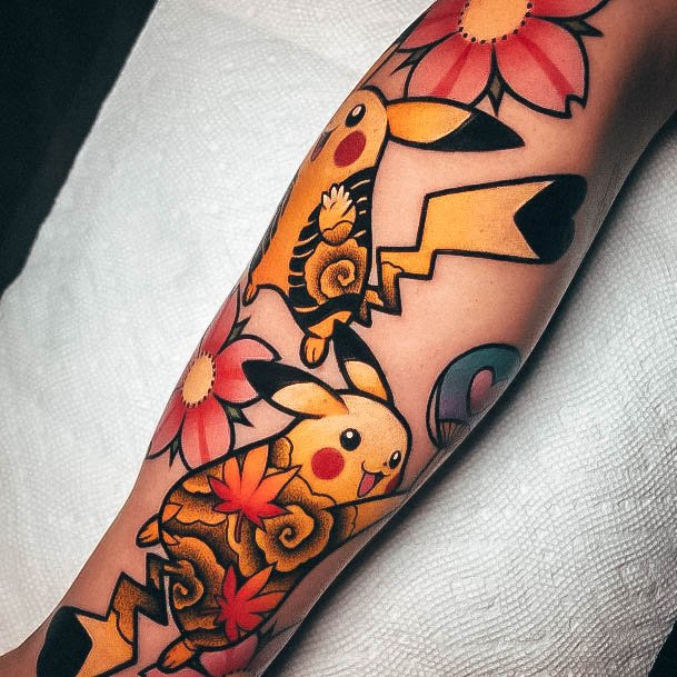 Ravishing Pokemon Tattoo On Female