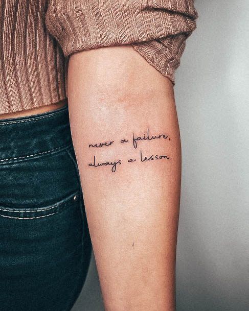 Ravishing Quote Tattoo On Female