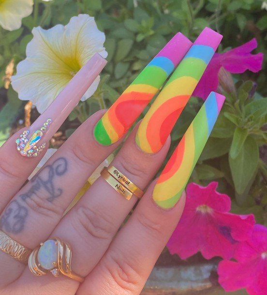 Ravishing Rainbow Nail On Female