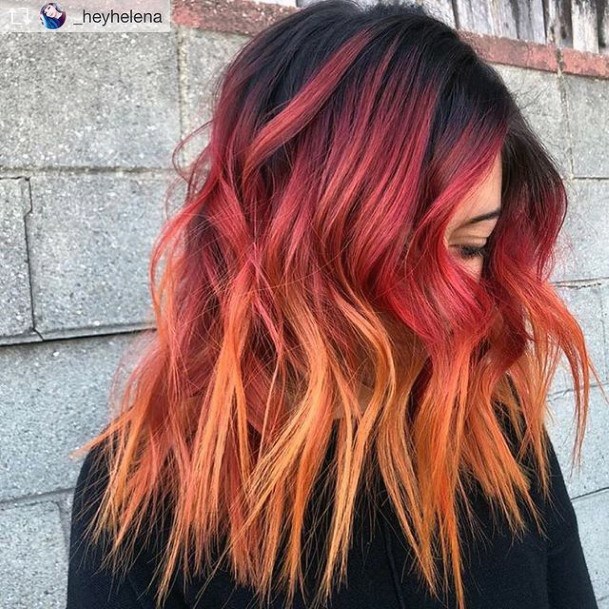 Ravishing Red Ombre Hairstyles On Female