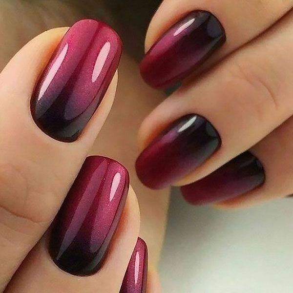 Ravishing Red Ombre Nail On Female