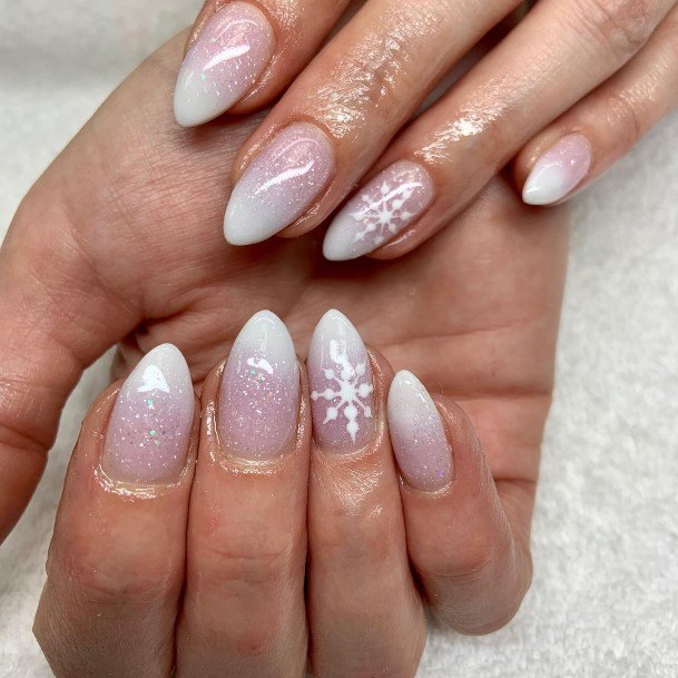 Ravishing Short Pink And White Nail On Female