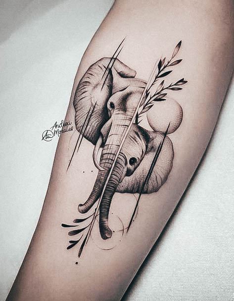 Ravishing Small Elephant Tattoo On Female