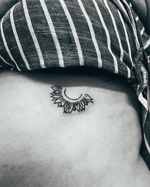 Ravishing Small Sunflower Tattoo On Female