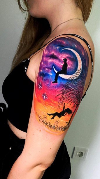 Ravishing Space Tattoo On Female