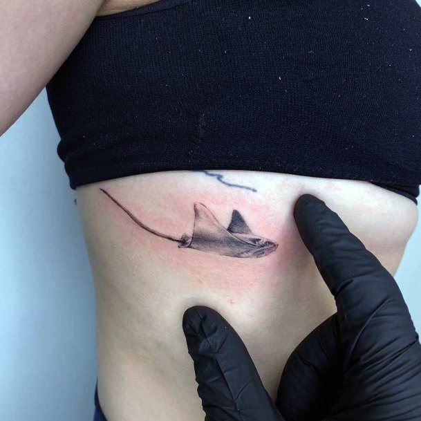 Ravishing Stingray Tattoo On Female