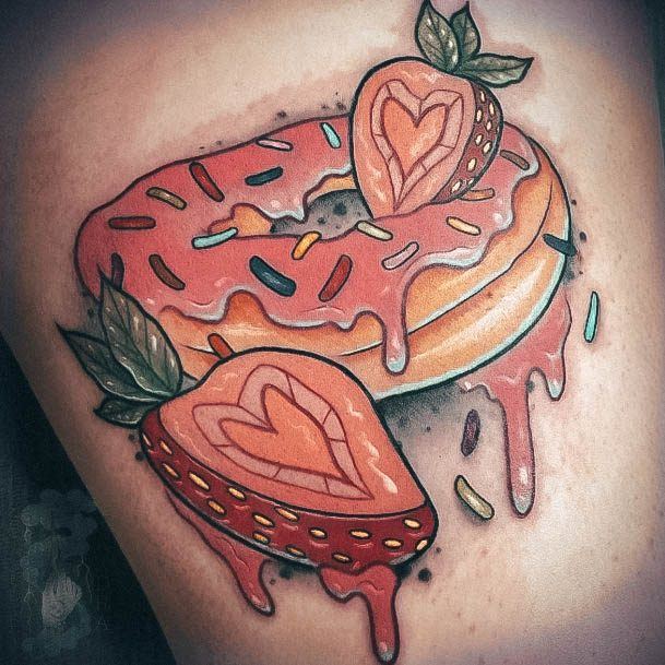 Ravishing Strawberry Tattoo On Female