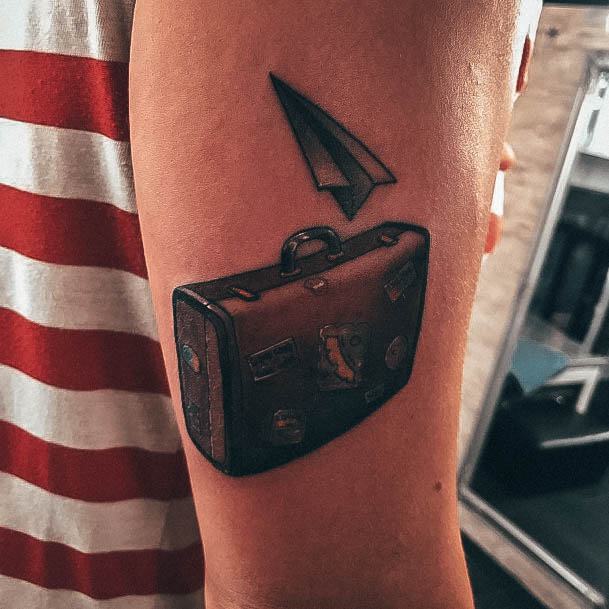 Ravishing Suitcase Tattoo On Female