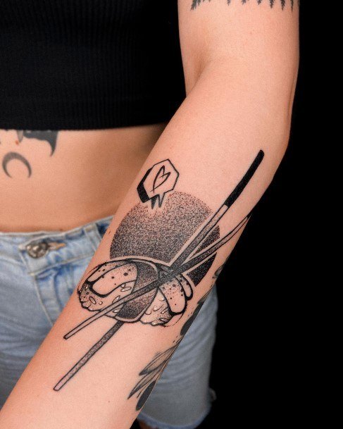 Ravishing Sushi Tattoo On Female