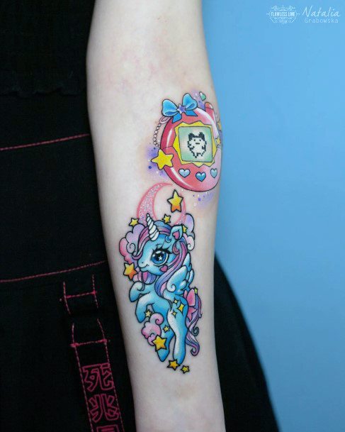 Ravishing Tamagotchi Tattoo On Female