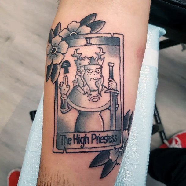 Ravishing Tarot Card Tattoo On Female