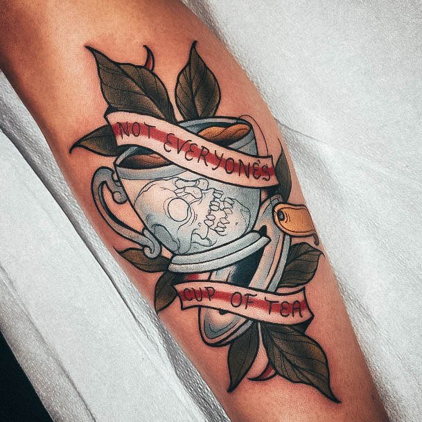 Ravishing Tea Tattoo On Female