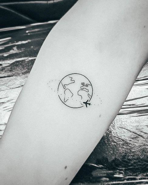 Ravishing Travel Tattoo On Female