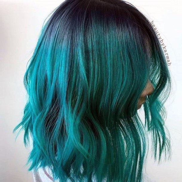 Ravishing Turquoise Ombre Hairstyles On Female