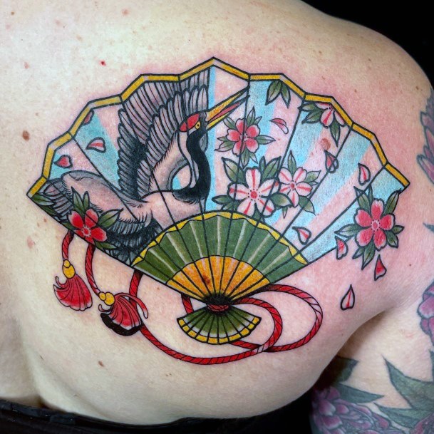 Ravishing Uchiwa Tattoo On Female