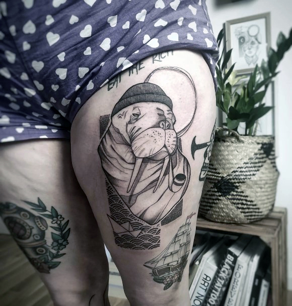 Ravishing Walrus Tattoo On Female