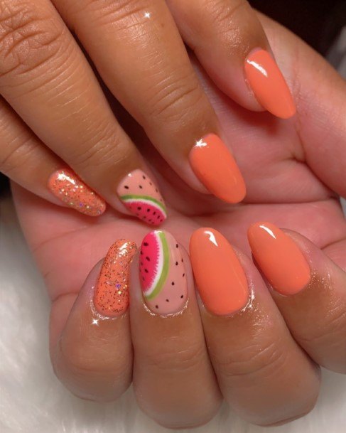 Ravishing Watermelon Nail On Female