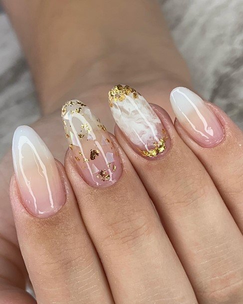 Ravishing White Almond Shaped Nail On Female