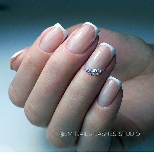 Ravishing White Prom Nail On Female