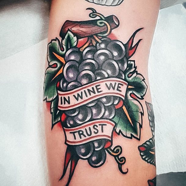 Ravishing Wine Tattoo On Female