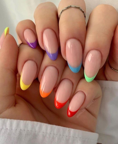 Ravishing Yellow French Tip Nail On Female