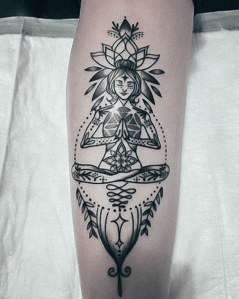 Ravishing Yoga Tattoo On Female