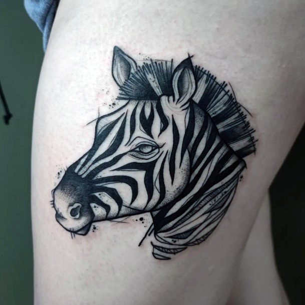 Ravishing Zebra Tattoo On Female