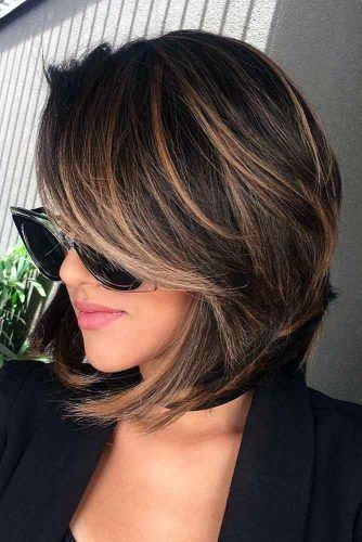 Razor Edge Cut Soft Layered On Mocha Color Hair