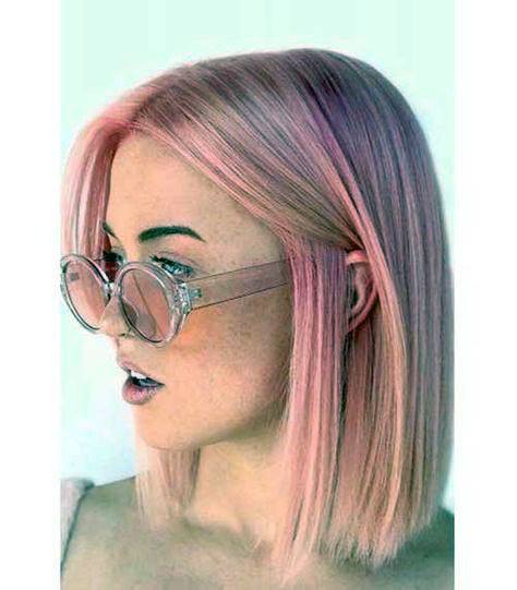 Razor Edged Charming Pink Hued Hairstyle For Women