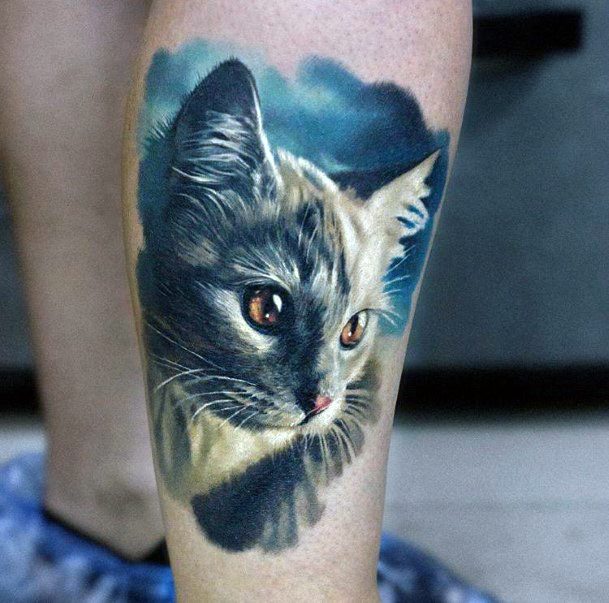 Realistic Cat Tattoo For Women