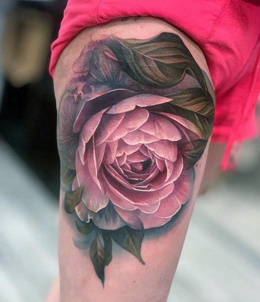 Realistic Pink Rose Womens Forearms