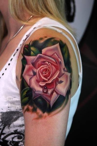 Realistic Rose Flower Tattoo Womens Forearms