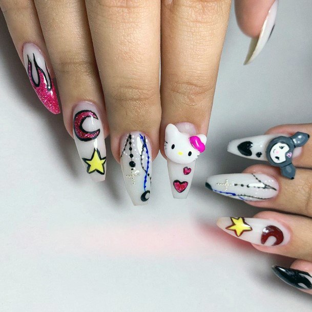 Realistic Stickers Hello Kitty Nails